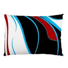 Blue, Red, Black And White Design Pillow Case (two Sides) by Valentinaart