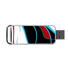 Blue, Red, Black And White Design Portable Usb Flash (two Sides) by Valentinaart