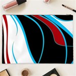 Blue, Red, Black And White Design Cosmetic Bag (XXL)  Back