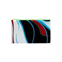 Blue, Red, Black And White Design Cosmetic Bag (xs) by Valentinaart