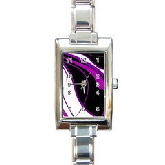 Purple Elegant Lines Rectangle Italian Charm Watch by Valentinaart