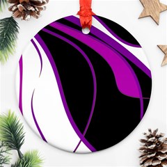 Purple Elegant Lines Ornament (round)  by Valentinaart