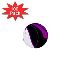 Purple Elegant Lines 1  Mini Buttons (100 Pack)  by Valentinaart