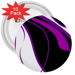 Purple Elegant Lines 3  Buttons (10 Pack)  by Valentinaart