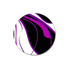 Purple Elegant Lines Magnet 3  (round) by Valentinaart