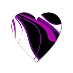 Purple Elegant Lines Heart Magnet by Valentinaart