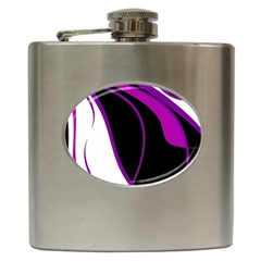 Purple Elegant Lines Hip Flask (6 Oz) by Valentinaart