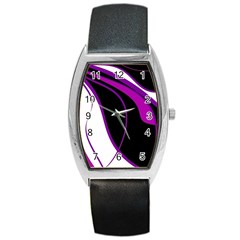 Purple Elegant Lines Barrel Style Metal Watch by Valentinaart