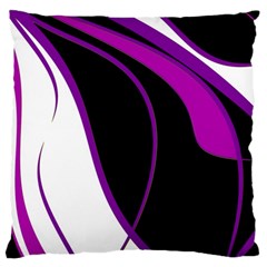 Purple Elegant Lines Large Cushion Case (two Sides) by Valentinaart