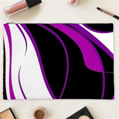 Purple Elegant Lines Cosmetic Bag (xxl)  by Valentinaart