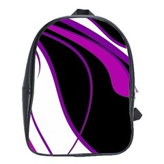 Purple Elegant Lines School Bags (xl)  by Valentinaart