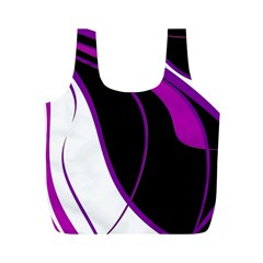 Purple Elegant Lines Full Print Recycle Bags (m)  by Valentinaart