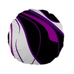 Purple Elegant Lines Standard 15  Premium Flano Round Cushions Front