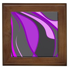 Purple Elegant Lines Framed Tiles by Valentinaart