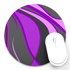 Purple Elegant Lines Round Mousepads by Valentinaart