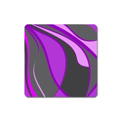 Purple Elegant Lines Square Magnet by Valentinaart