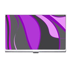 Purple Elegant Lines Business Card Holders by Valentinaart