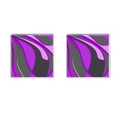 Purple Elegant Lines Cufflinks (square) by Valentinaart