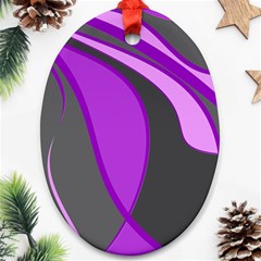 Purple Elegant Lines Oval Ornament (two Sides) by Valentinaart