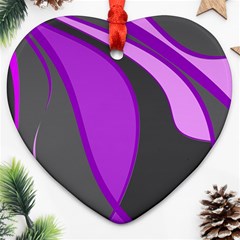 Purple Elegant Lines Heart Ornament (2 Sides) by Valentinaart