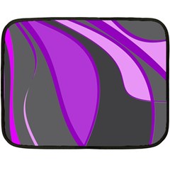 Purple Elegant Lines Double Sided Fleece Blanket (mini)  by Valentinaart