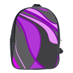 Purple Elegant Lines School Bags(large)  by Valentinaart