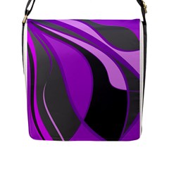 Purple Elegant Lines Flap Messenger Bag (l)  by Valentinaart