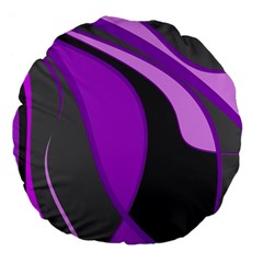 Purple Elegant Lines Large 18  Premium Flano Round Cushions by Valentinaart