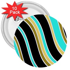 Elegant Lines 3  Buttons (10 Pack) 