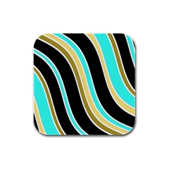 Elegant Lines Rubber Square Coaster (4 pack) 