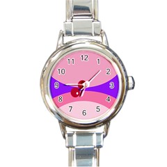 Decorative Abstraction Round Italian Charm Watch by Valentinaart