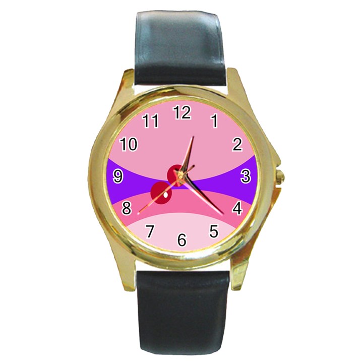 Decorative Abstraction Round Gold Metal Watch