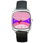 Decorative Abstraction Square Metal Watch Front