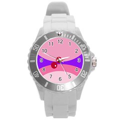 Decorative Abstraction Round Plastic Sport Watch (l) by Valentinaart