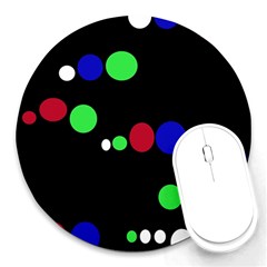 Colorful Dots Round Mousepads by Valentinaart