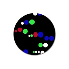 Colorful Dots Magnet 3  (round) by Valentinaart