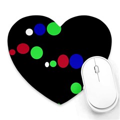 Colorful Dots Heart Mousepads by Valentinaart