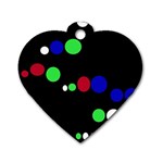 Colorful Dots Dog Tag Heart (Two Sides) Front