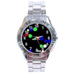 Colorful Dots Stainless Steel Analogue Watch Front