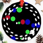 Colorful Dots Round Filigree Ornament (2Side) Back