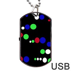 Colorful Dots Dog Tag Usb Flash (two Sides)  by Valentinaart