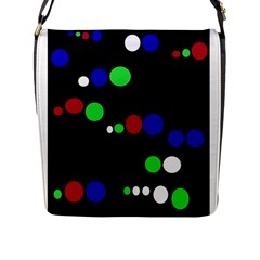 Colorful Dots Flap Messenger Bag (l)  by Valentinaart