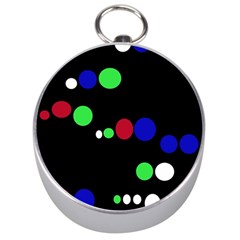 Colorful Dots Silver Compasses by Valentinaart