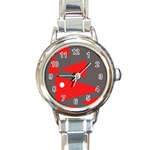 Decorative Abstraction Round Italian Charm Watch Front