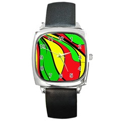 Colors Of Jamaica Square Metal Watch by Valentinaart