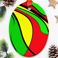 Colors Of Jamaica Oval Ornament (two Sides) by Valentinaart