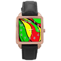 Colors Of Jamaica Rose Gold Leather Watch  by Valentinaart