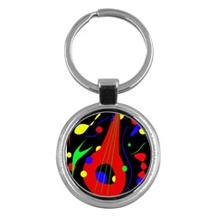 Abstract Guitar  Key Chains (round)  by Valentinaart