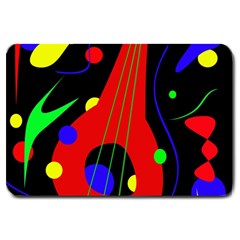 Abstract Guitar  Large Doormat  by Valentinaart