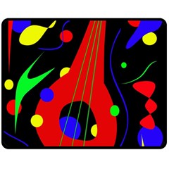 Abstract Guitar  Double Sided Fleece Blanket (medium)  by Valentinaart